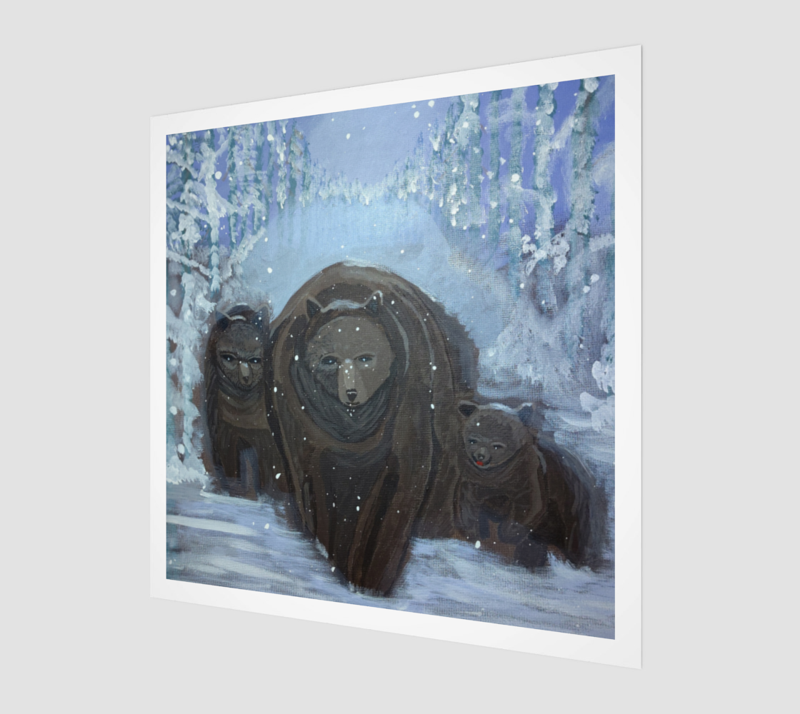 Mama Bear & Cubs (Winter)