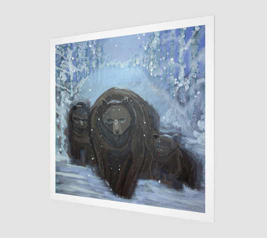 Mama Bear & Cubs (Winter)